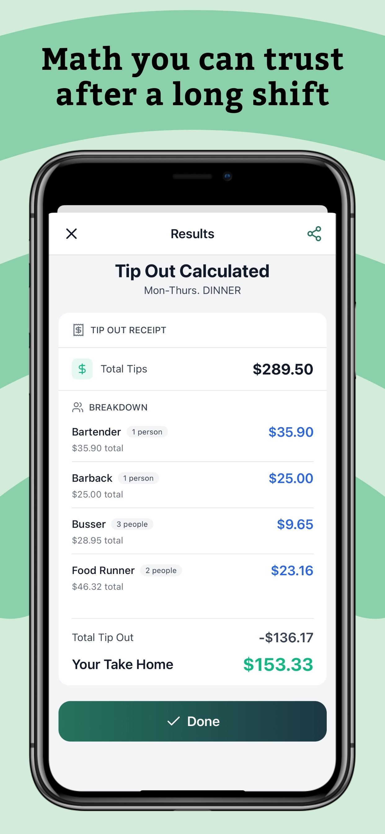 Clear receipt-style results you can trust